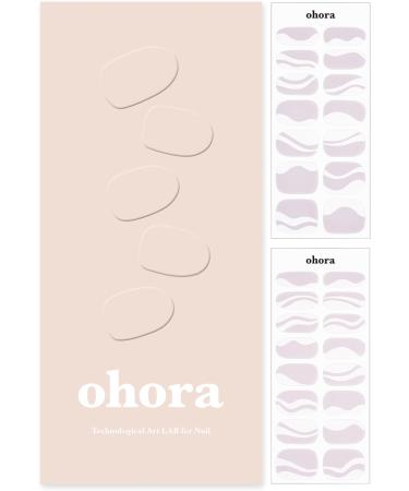ohora Semi Cured Gel Nail Strips (N White Swirl) - Salon-Quality, Long Lasting, & Easy to Apply - Includes Prep Pads, Nail File, & Wooden Stick - Buy Online on GoSupps.com