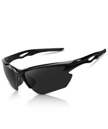 Bonddi bicycle glasses sports glasses for men TR 90 unbreakable frame frame polarized sports sun glasses with UV400 protection for cycling golf baseball running black gray - Buy Online on GoSupps.com