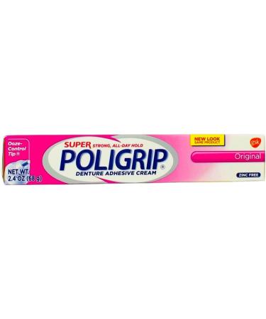 SUPER POLIGRIP Denture Adhesive Cream Original 2.40 oz - Long Lasting Hold for Secure Dentures | Worldwide Shipping - Buy Online on GoSupps.com
