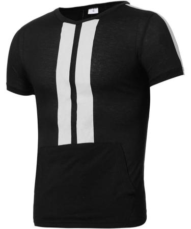 Ronony Men's Summer Sports Suit - V-Neck Sleeveless Beach Shirt & Shorts Set - Large Black - Buy Online on GoSupps.com