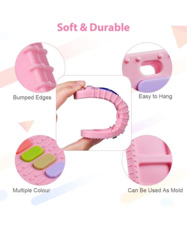 Buy Aolso Baby Biting Toys - 2-Piece Silicone Remote Control Teething Rings & Pacifier Clips (Pink/Purple) - Safe & Durable for Teething Relief - Buy Online on GoSupps.com