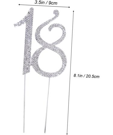 ibasenice Cakes 18 Anniversary Topper for Cake 21th Gold Rhinestone Cake Decorations Decorative Cupcake Topper Wedding Decor Birthday Letter Silver Accessories Candle Topper Number Diamond - Buy Online on GoSupps.com