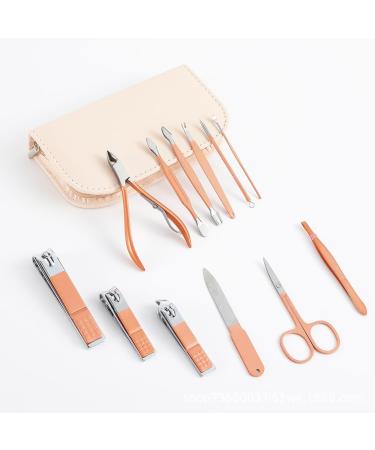 ZSLBMD Nail Clipper Set 12-Piece Beauty Set Nail Clipper Manicure Complete Kit Home Nail Clippers Light Grey D