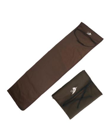 EUPHENG Cotton Cloth Fly Fishing Rod Sleeve Cover Pole Sock Glove Protector Bag Pouch with 5 Compartments Brown 8'0''-8'6'' 4sec with Extra tip
