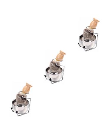 FOMIYES 3 Sets Shaving Tool Man Soap Dish Wooden Change