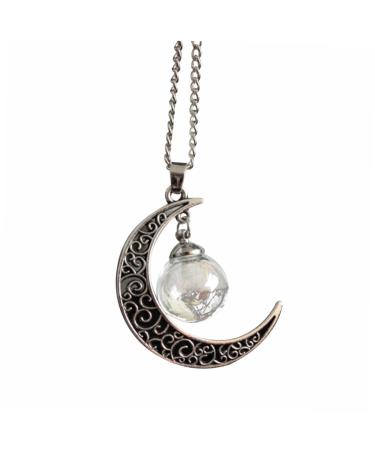 HAPINARY Women Chain Necklaces Moon Necklace Women Necklace Dandelion Jewelry X5