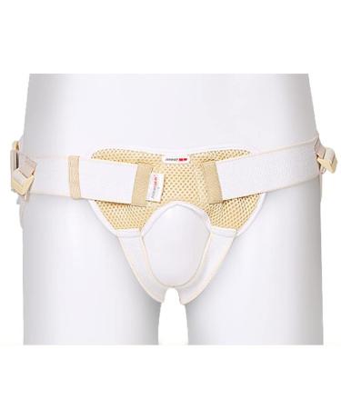 Samnuerly inguinal hernia band hip belt Central fragile support for men with removable compression protrudes.