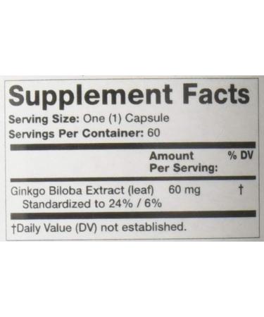 Olympian Labs Ginkgo Biloba Extract 60 Vegetarian Capsules - Buy Online on GoSupps.com