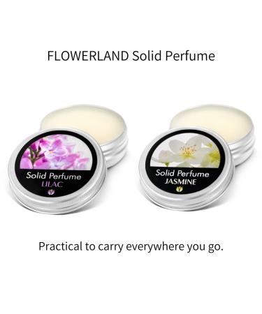 Flowerland Solid Perfumes Set Jasmine Lilac - Portable Pocket Balm Perfumes Perfect for Travel Use - Natural Fragrance Parfums for Men and Women - Natural & Vegan Jasmine-Lilac - Buy Online on GoSupps.com