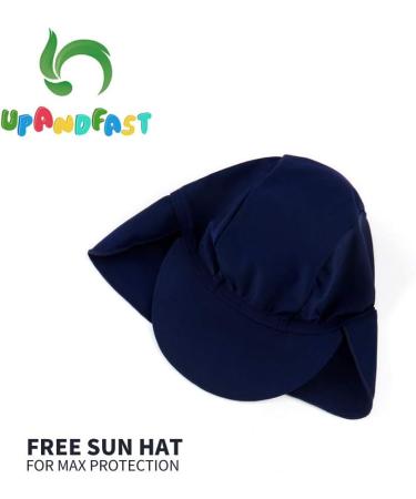 UPF 50+ Baby Girl One Piece Swimwear with Sun Hat | Toddler Swimsuits 2-3 Years Stripe | Sun Protection - Buy Online on GoSupps.com