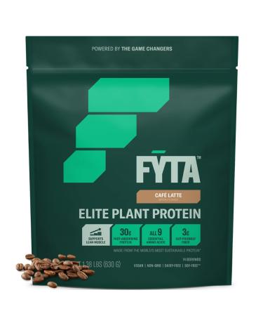 FYTA Vegan Protein Powder - Plant Based Protein Powder with Better Taste & Texture Than Whey Protein - 30g Non-GMO & Dairy Free Protein Powder Vegan - Protein Powder for Women & Men - Cafe Latte 630g
