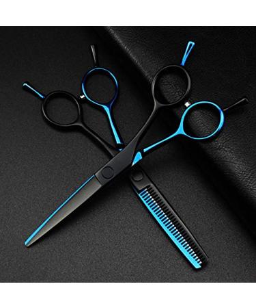 Hair Cutting Scissors 5.5 Inch Professional JP 440c Blue Black Cut Hair Cutting Scissors Haircut Thinning Barber Haircutting Shears Hairdresser Scissors Set