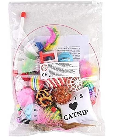 Shop GOLDGE 16-Piece Cat Toy Set | Feather Toys & Balls for Cats - International Shipping Available - Buy Online on GoSupps.com