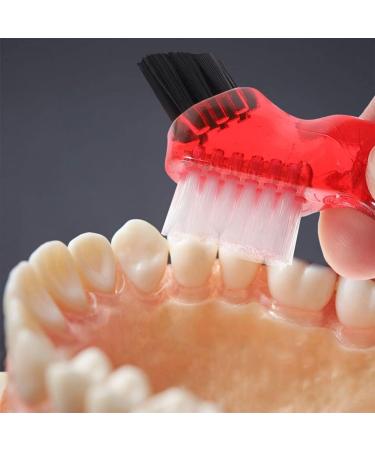 Healeved 3pcs Denture Cleaning Brushes - Ergonomic Handle, Portable Toothbrush for False Teeth - Denture Brush for Effective Cleaning - Buy Online on GoSupps.com
