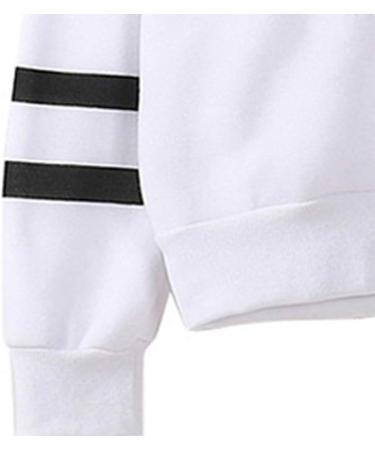 Bigfanshu Womans Tops Fashion Casual Christmas Loose Long Sleeve Striped Print Sweatshirt White - Buy Online on GoSupps.com
