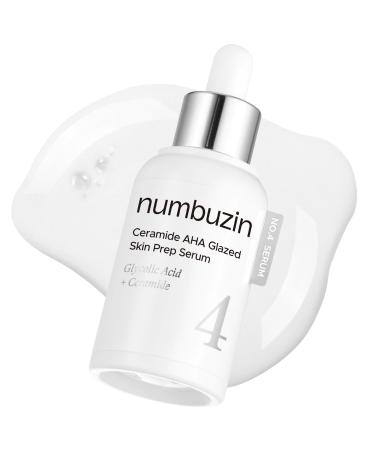numbuzin No.4 Ceramide AHA PHA Glazed Skin Prep Serum Gentle Exfoliating Serum with Glycolic Acid & PHA for Smooth Texture & Glass Skin Glow 1.01 fl oz
