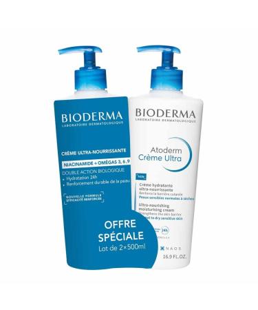 Bioderma Atoderm Ultranourishing cream without fragrance 2 x 500 ml 500 ml Lot of 2