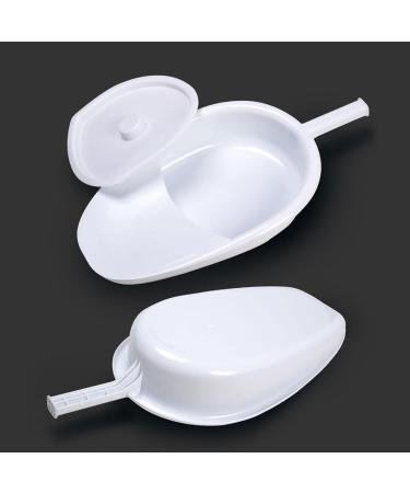 NEDLON Portable Bedpan with Lid Bed Pan for Elderly Women and Men Durable & Easy to Clean Urine Potty for Hospitals Home Care White - Buy Online on GoSupps.com