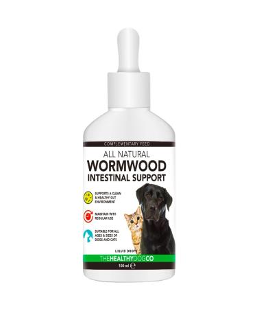 The Healthy Dog Co - Natural Wormwood for Dog Worming Support - Cat Worming Support - Intestinal Support - Maintains Intestinal Health for Cats and Dogs - Drip on food - 100 ml (1-2 Year Supply)