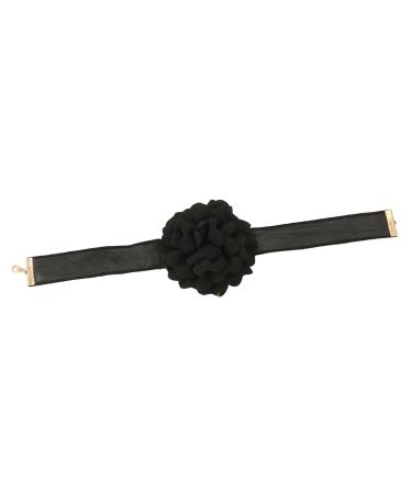 OralGos Camellia Necklace Floral Choker Rose Flower Choker Necklace for Women Girls Jewelry Accessories Black Fabric