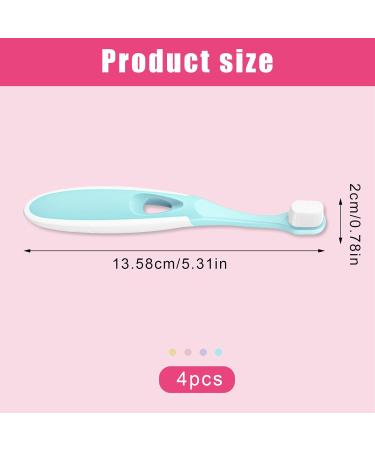 Fainca 4-Piece Soft Baby Toothbrush Set | Nano Toothbrush for Kids 3-12 | Gentle on Sensitive Gums | Yellow Pink Purple Blue - Buy Online on GoSupps.com