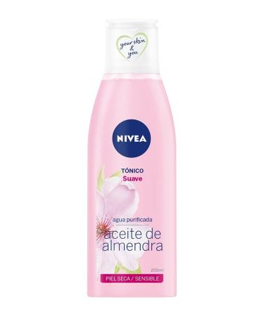 NIVEA NIVEA Gentle Facial Toner (200 ml) refreshing alcohol-free toner for dry and sensitive skin moisturizing toner with almond oil to rebalance the skin