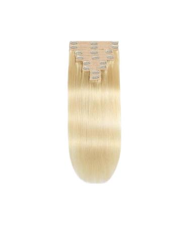Secret Hair Extensions 16"-24" Clip in Hair Extensions Bleach Blonde Hair Extensions Real Human Hair Short Remy Clip in Hair Extensions Virgin Human Hair Double Weft for Women Hair Decor for Women 18inches 120g/Set