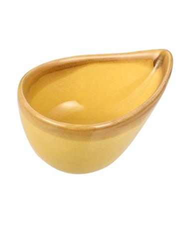 Magiclulu 1stk aromatherapy mini diffuser jewelry tray decorative tray Modern accent tray soy sauce plate sushi tray with essential oils small ceramic coffee mask yellow 8.5x5.5cm