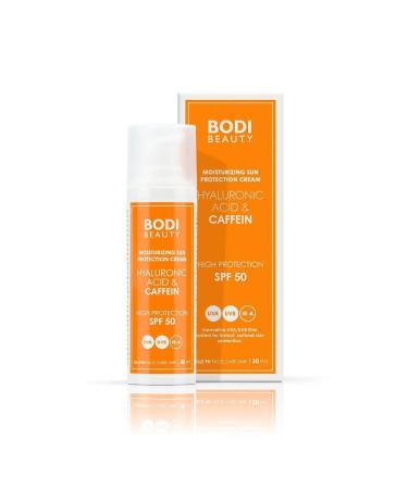BODI BEAUTY LTD SPFLSF 50 Facial sun cream 30 ml UV filter protects with hyaluronic acid and caffeine IRA active thermal ferment waterresistant noncomedogenic quickly absorbed suitable for makeup