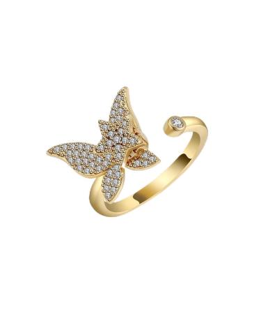 DNCG Ladies Ring Swivel Adjustable Decompression Ring - Gold