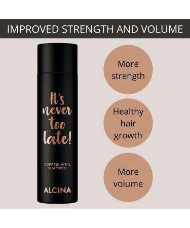 Dr AS ALCINA Its never too late caffeine vital shampoo 1 x 250 ml caffeine shampoo for thinning hair strengthens hair growth if you have a tendency to hair loss - Buy Online on GoSupps.com