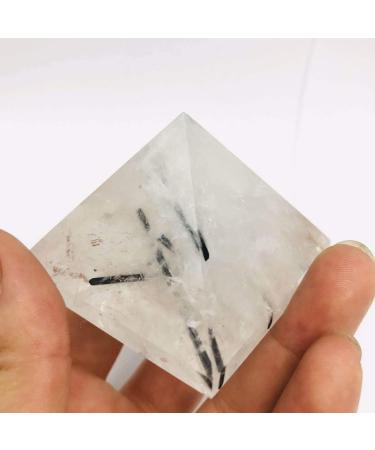 FEECOZ 1pc 7 Natural Black Tourmaline Quartz Crystal Pyramid - 50mm Energy Ornaments for Home & Healing - Buy Online on GoSupps.com