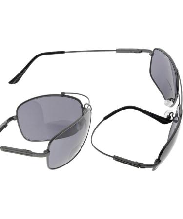 Eyekeper Bifocal Sunglasses - Flexible Bridge Titanium Gunmetal Frame +1.50 Gray Lens for Reading - Lightweight and Stylish International Shipping Available - Buy Online on GoSupps.com