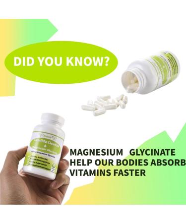 YNATUREY Candida Cleanse - Gut & Colon Support Magnesium Glycinate 600mg Women and Men Supplement with Magnesium Malate Vitamin D B6 for Gut Support & Sleep for Adults 60 Capsules - Buy Online on GoSupps.com