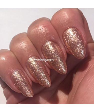 Bluesky Gel Nail Polish ROSE GOLD GLITTER Sparkle Nail Exclusive Christmas Color (Requires Drying under LED/UV Lamp) - Buy Online on GoSupps.com