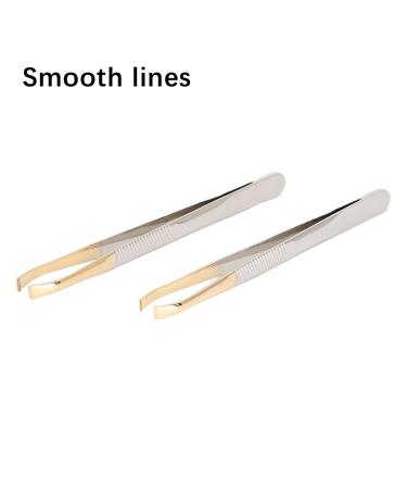 2 Pack Eyebrow Tweezers - Professional Stainless Steel Hair Removal Tools for Perfect Brows | International Shipping - Buy Online on GoSupps.com