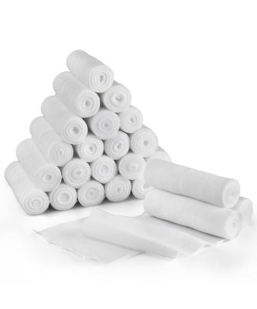 LotFancy Gauze Bandage Roll, 24 Count Gauze Wrap, 4 Inch x 4 Yards Stretched, Conforming Gauze Rolls, Medical Wound Care Supplies for First Aid 24 Count (Pack of 1) - Buy Online on GoSupps.com