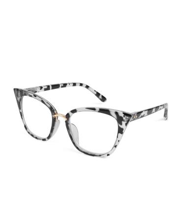WANWAN Women Cat Eye Reading Glasses Fashion Frame Oversized Quality Readers 2.0 x Black Leopard