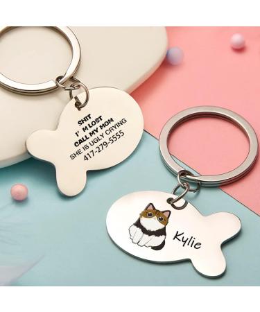 Personalized Engraved Cat Collars - Stainless Steel with Custom Name & Phone Number | 'I'm Lost Call My Mom' | 10 Cat Designs Available - Buy Online on GoSupps.com