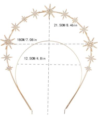 hgnxa Crown Headband Double Layer Hand-making Thin Hair Hoop Hairband Wedding Accessories Alloy for Women Girls Gold - Buy Online on GoSupps.com