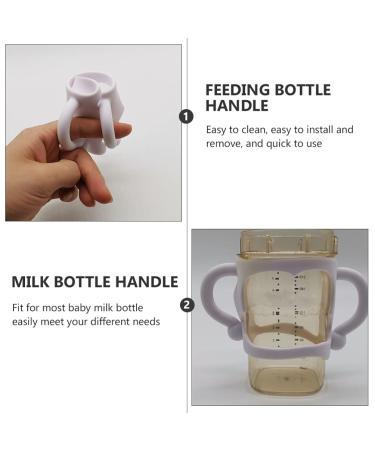 Toddmomy Infant Feeding Bottle Holder - 2pcs Silicone Handle for Standard Baby Bottles (White) - Buy Online on GoSupps.com