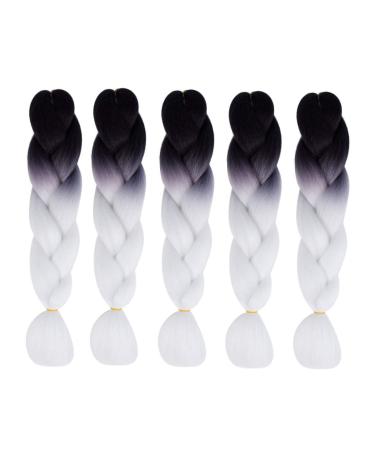 5PCS Ombre Jumbo Braid Hair Extensions Synthetic High Temperature Fiber Kanekalon Braiding Hair 24" (60cm)