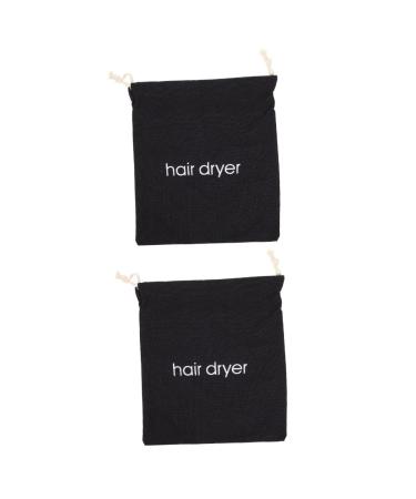 DRESSOOS 2pcs Hair Dryer Storage Bag Joy Brand Hair Dryer Fryer Clear Makeup Bag Make up Bag Fabric Black