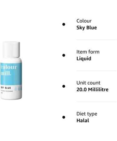 Colour Mill Edible Food Paint Sky Blue - 20ml | Baking, Icing, Fondant Dye - Buy Online on GoSupps.com