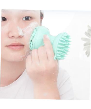 Mikinona 1pc Three-in-one Bath Brush Face Scrubbers Facial Cleansing Brush Scalp Exfoliator Brush Skin Care Brush Face Exfoliator Brush Gentle Exfoliating Brush Skin Care Shampoo 8.6x7cm Green - Buy Online on GoSupps.com