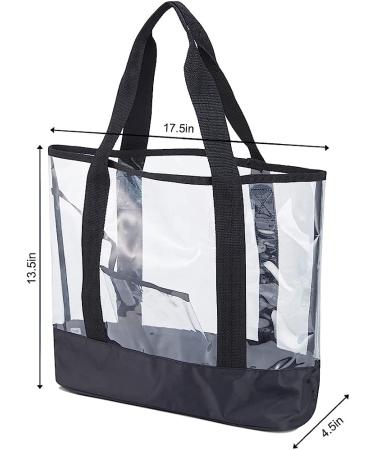 BORMELUN Clear Tote Bag for Women - Large Transparent Handbag in Black - Buy Online on GoSupps.com