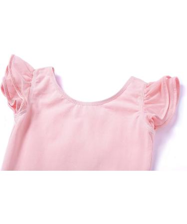 MdnMd Toddler Ballet Leotard with Flutter Sleeve Skirt - Ballet Pink, T1 (2-4T) - Buy Online on GoSupps.com