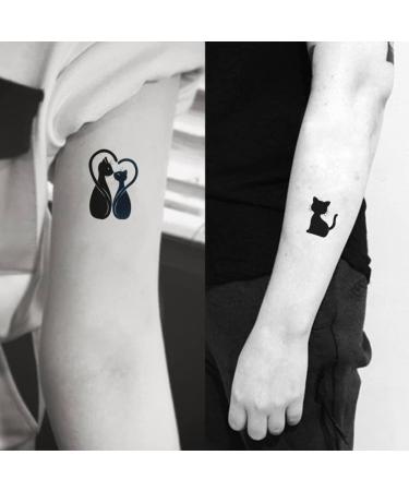 Oottati Small Cute Cats Love Totem Temporary Tattoo (2 Sheets) | Fun and Whimsical Designs for Animal Lovers - Buy Online on GoSupps.com