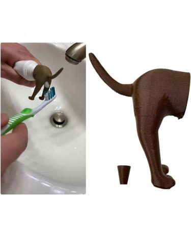 Pooping Dog Butt Toothpaste Topper Puppy Butt Toothpaste Cap Dispenser - Hilarious Gift for All Ages (Brown 3-Pack) Brown 3-Pack - Buy Online on GoSupps.com