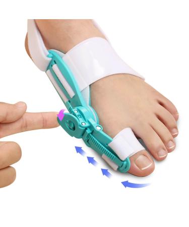 Bunion Corrector for Men & Women | Big Toe Separator for Pain Relief | Orthopedic Toe Straightener with Anti-Slip Heel Strap - Blue - Buy Online on GoSupps.com
